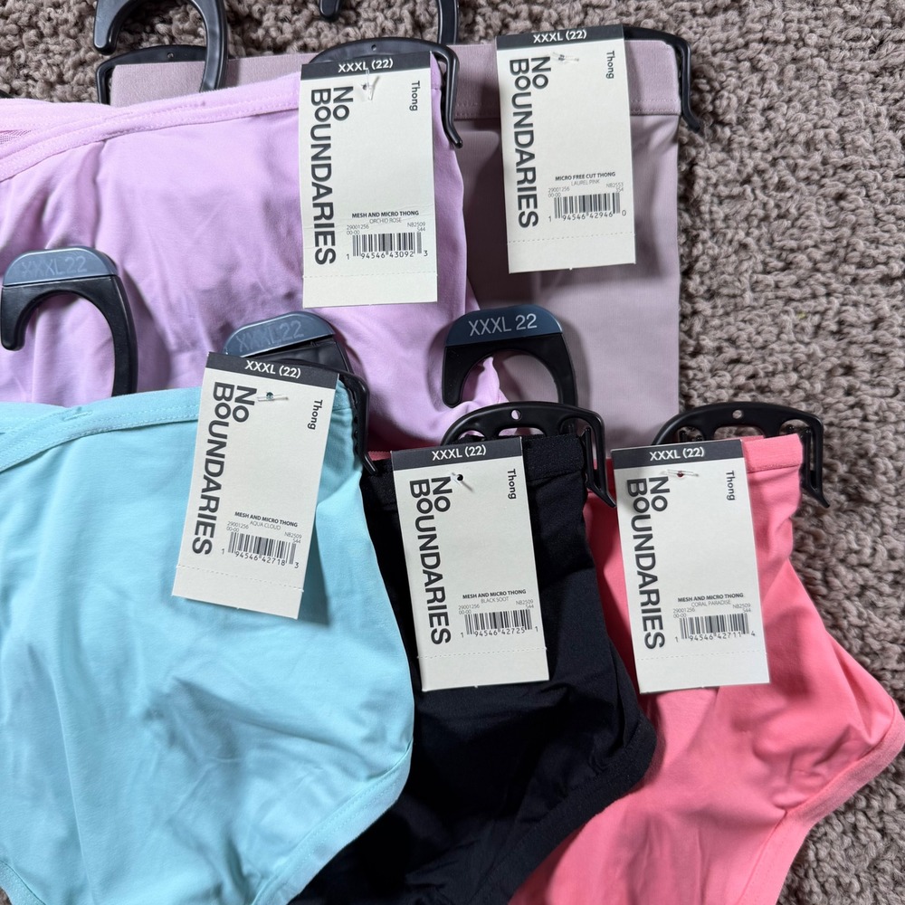 No Boundaries Womens NWT Thongs XXXL 22 bundle intimates panty underwear plus‎